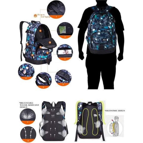 "Lightweight School‎ & Travel Backpack with Laptop Compartment for Men & Women" - Picture 7 of 8